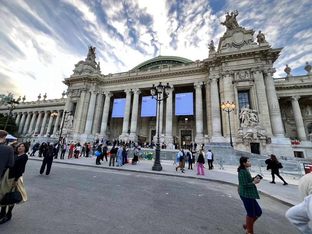 The exterior of the Grand Palais on the opening day of Art Basel Paris.
