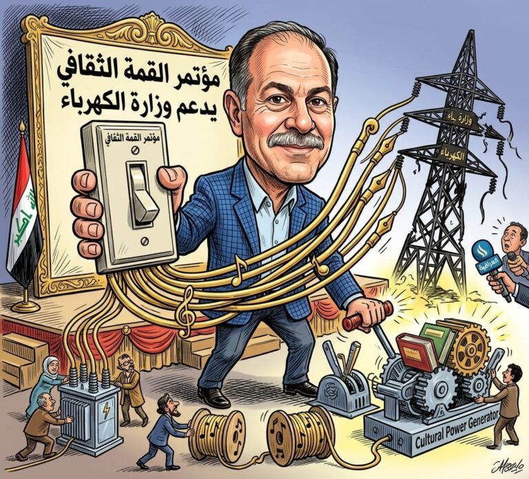 معرض كاريكاتوري هادف في “القمة الثقافي للكهرباء”